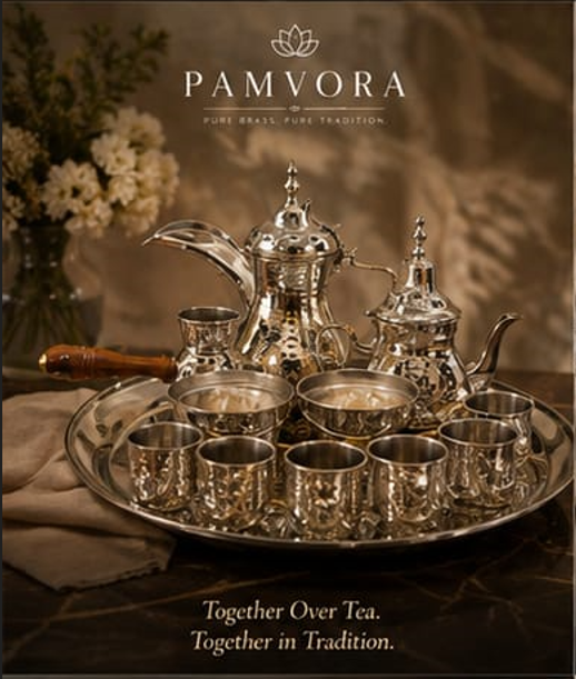 Grand Brass Tea Service Set