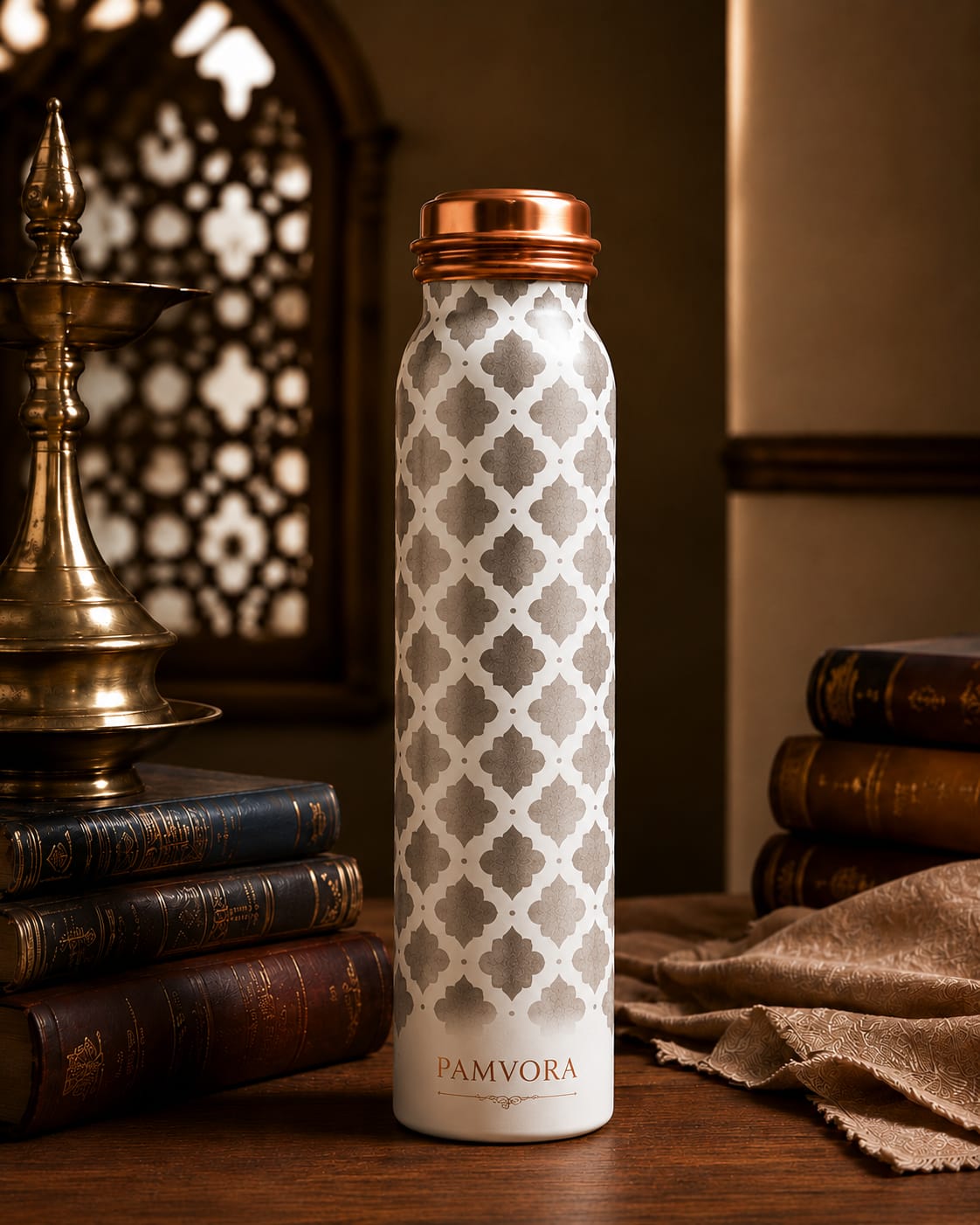 Ivory Trellis Copper Water Bottle